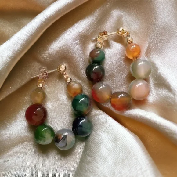 Colorful beaded earrings - Picture 13 of 14
